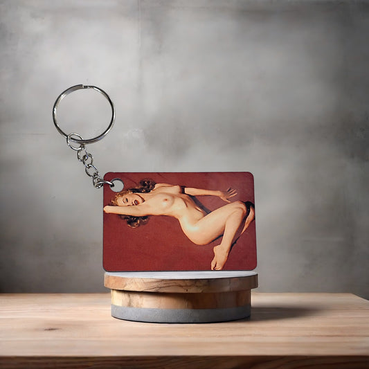 Nude Marilyn Monroe keychain.