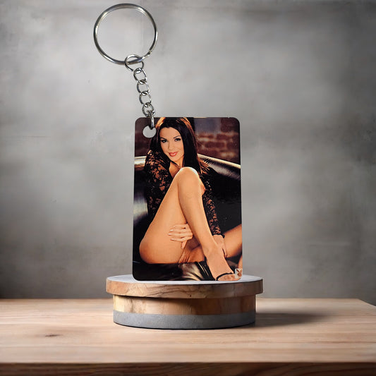 Nude Mature adult keychain. Carmella Decesare