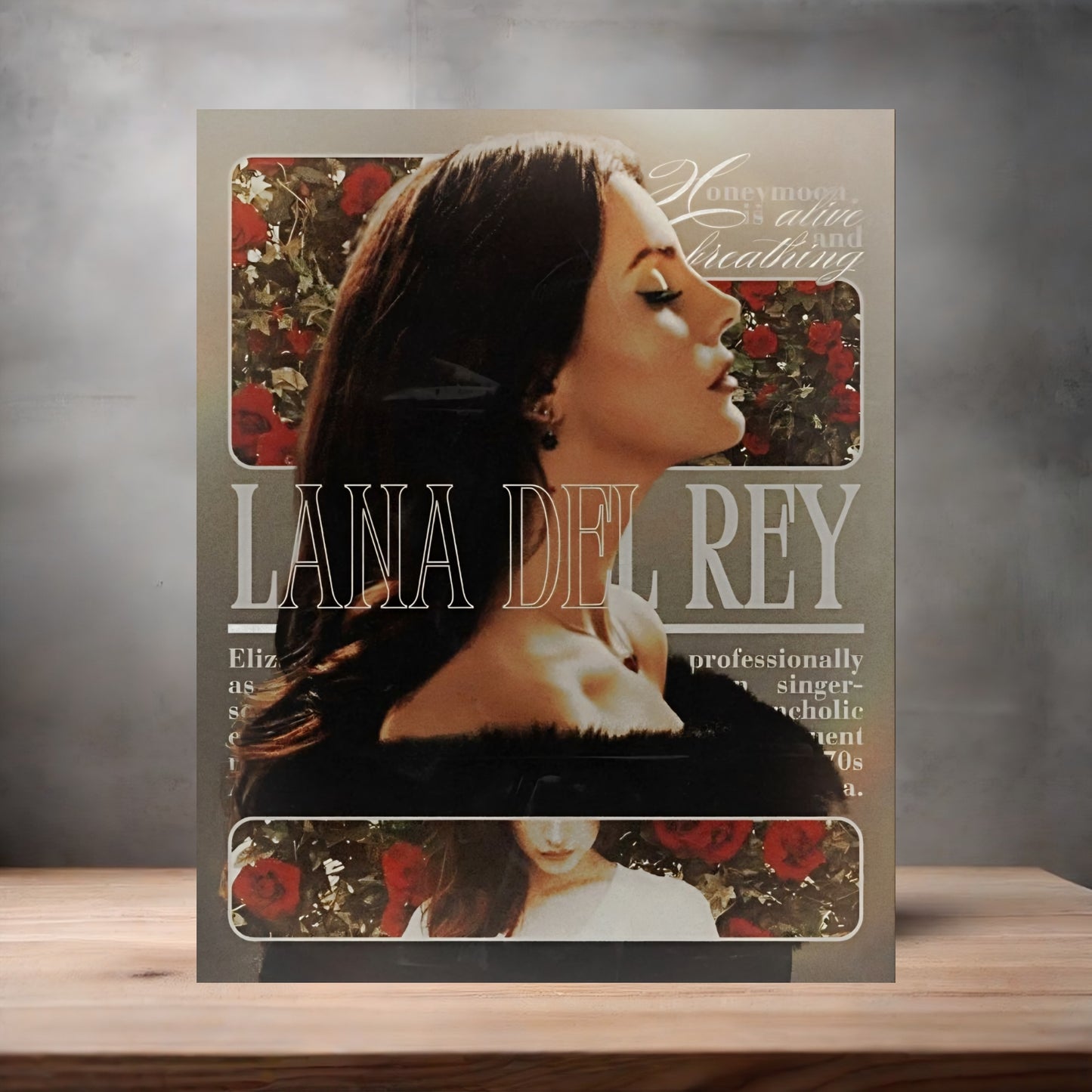 Lana Del Rey poster on aluminum print. Multiple sizes available. C