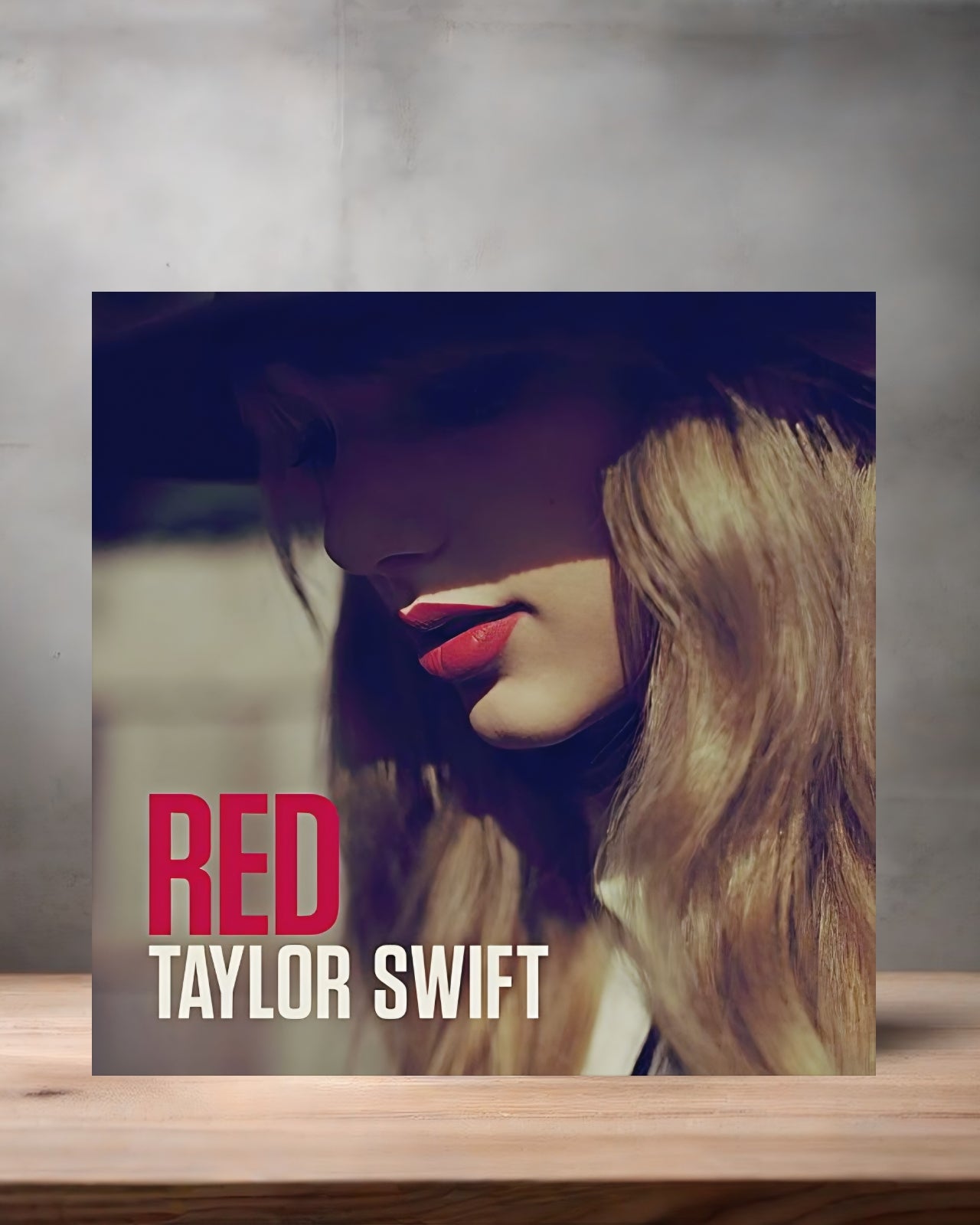 Taylor Swift Album cover on 8" x 8" aluminum print. RED