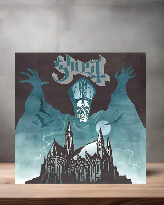 Ghost Album cover on 8" x 8" aluminum print.  Opus Eponymous