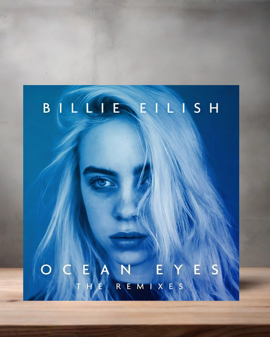 Billie Eilish Album cover on 8" x 8" aluminum print. Ocean Eyes