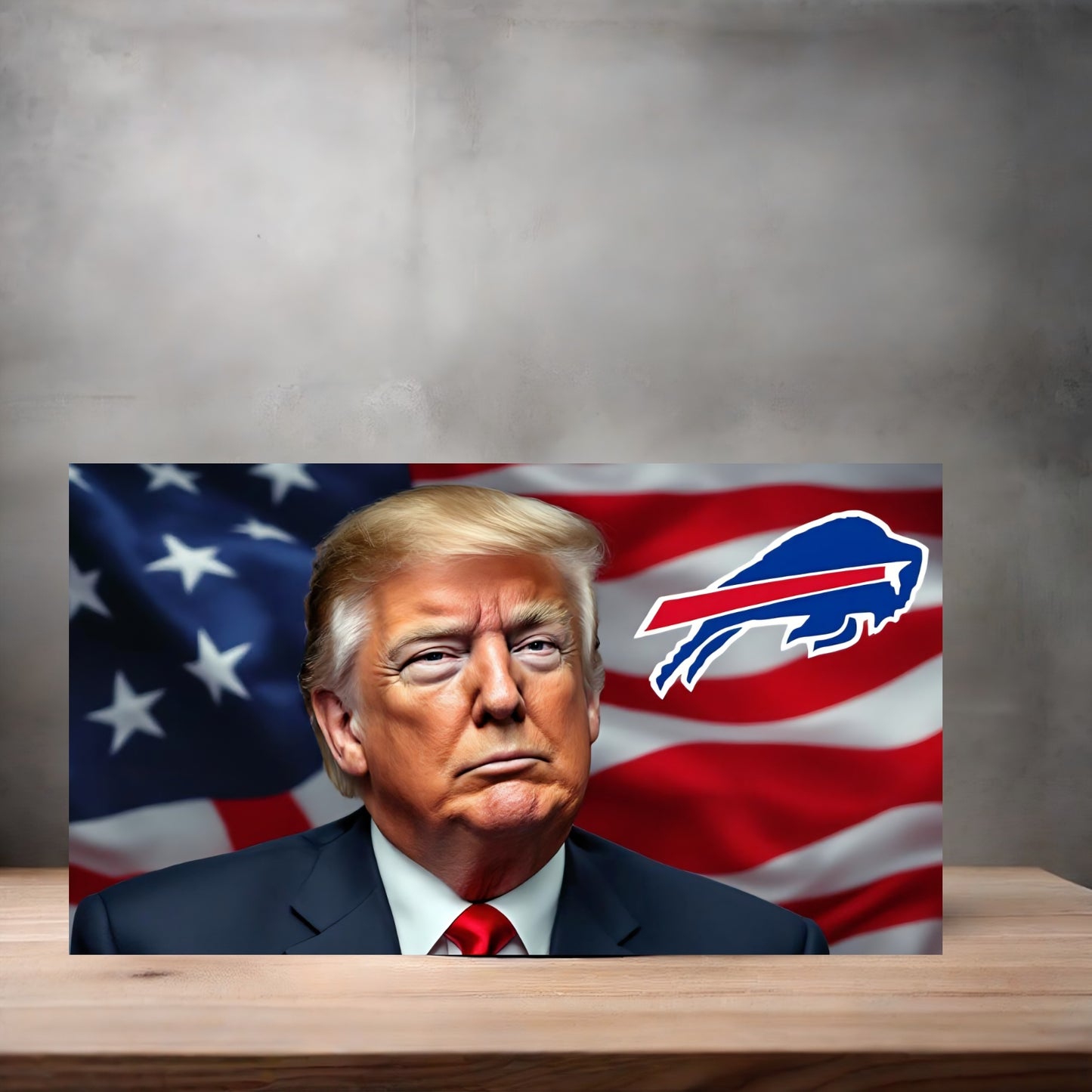 Donald Trump American Flag license plate. Buffalo Bills