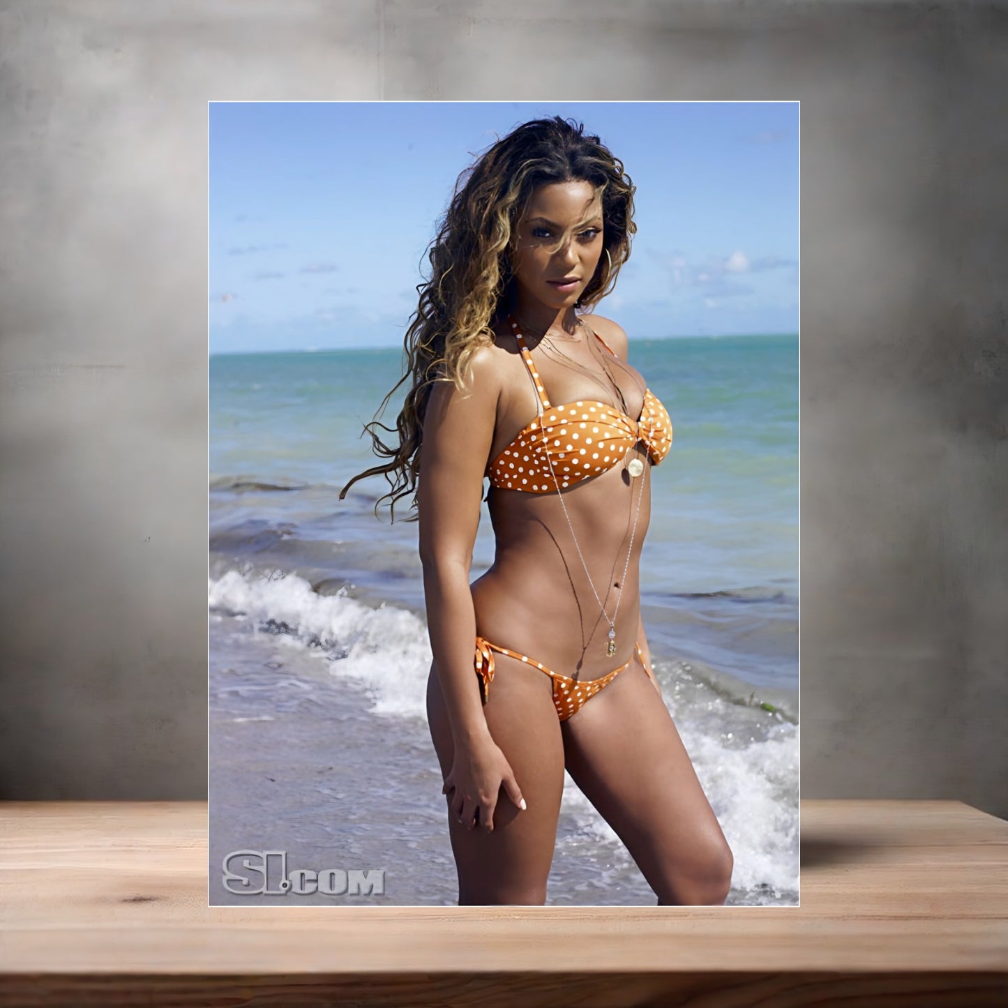 Beyonce SI Swimsuit poster on aluminum print. Multiple sizes available. v1