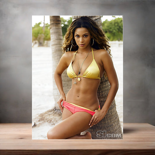 Beyonce SI Swimsuit poster on aluminum print. Multiple sizes available. v3