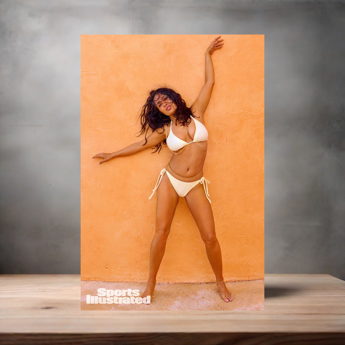 Salma Hayek SI Swimsuit poster on aluminum print. Multiple sizes available. v8