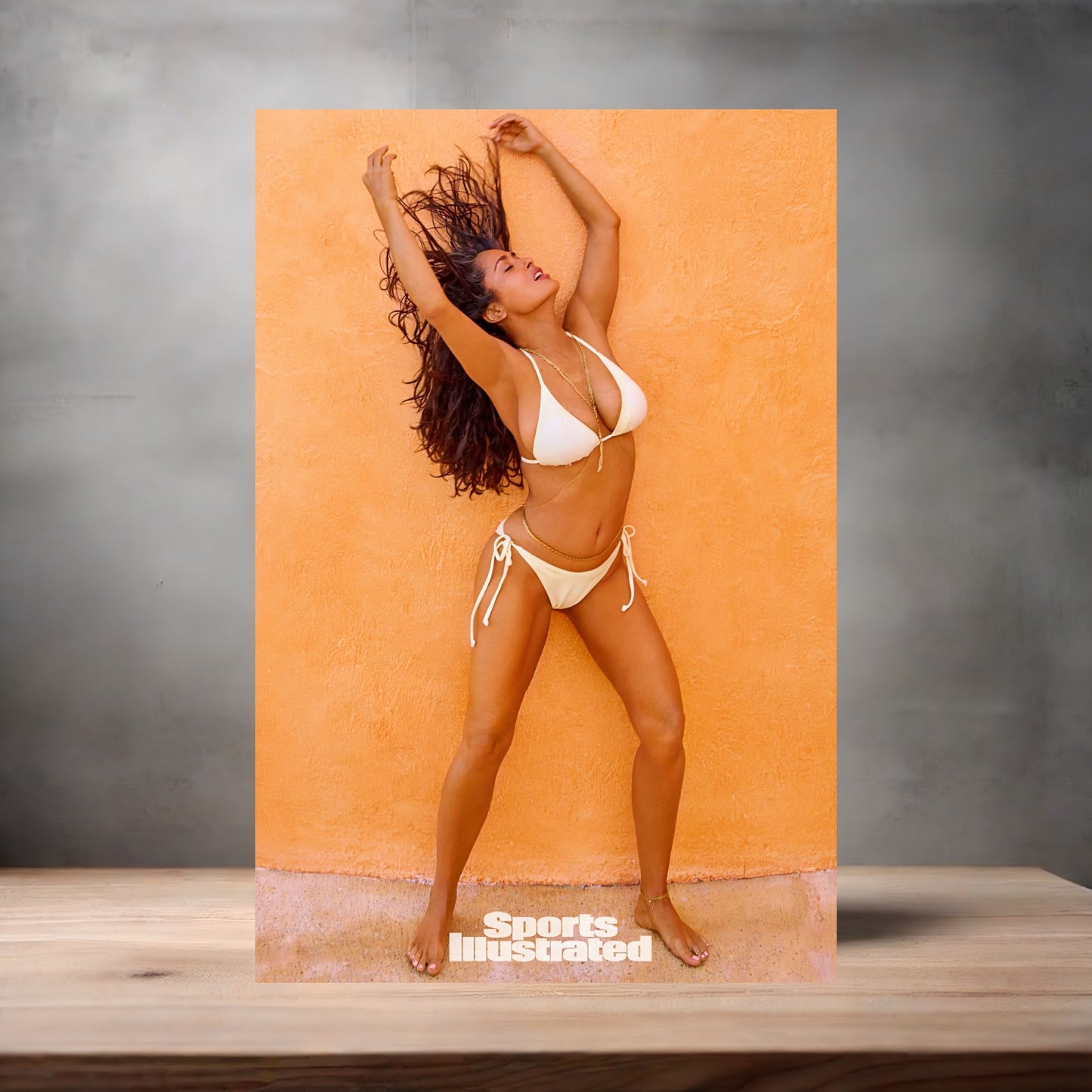 Salma Hayek SI Swimsuit poster on aluminum print. Multiple sizes available. v9