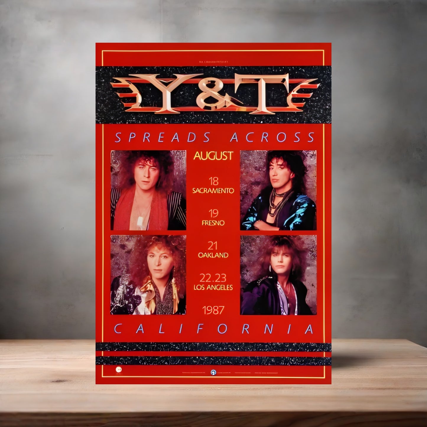 Y&T band poster on aluminum print. Multiple sizes available. H