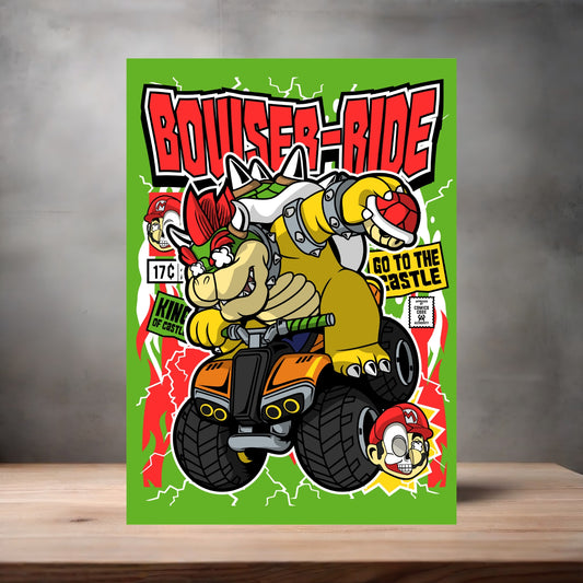 Funko Pop aluminum poster. Multiple sizes available. Bowser-Ride