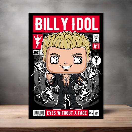 Funko Pop aluminum poster. Multiple sizes available. Billy Idol