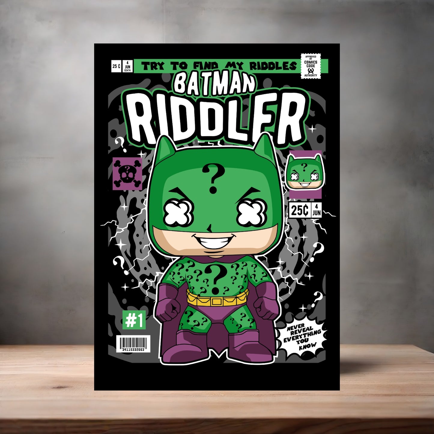Funko Pop aluminum poster. Multiple sizes available. Batman Riddler