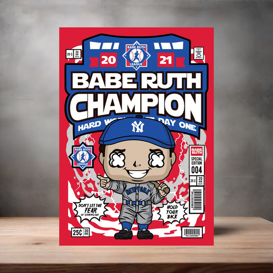 Funko Pop aluminum poster. Multiple sizes available. Babe Ruth Champion