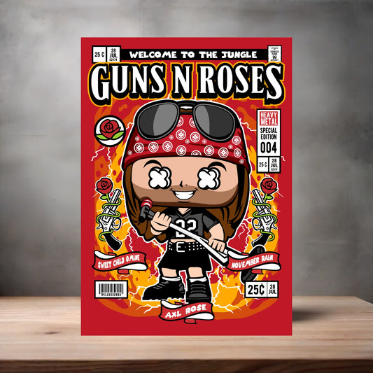 Funko Pop aluminum poster. Multiple sizes available. Guns n Roses Axl Rose