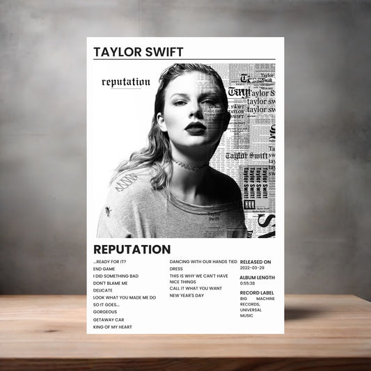 Taylor Swift aluminum poster. Multiple sizes available. Reputation