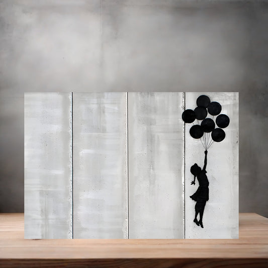 Banksy Graffiti Pop Art metal poster. Multiple sizes available. Girl with balloon flying West