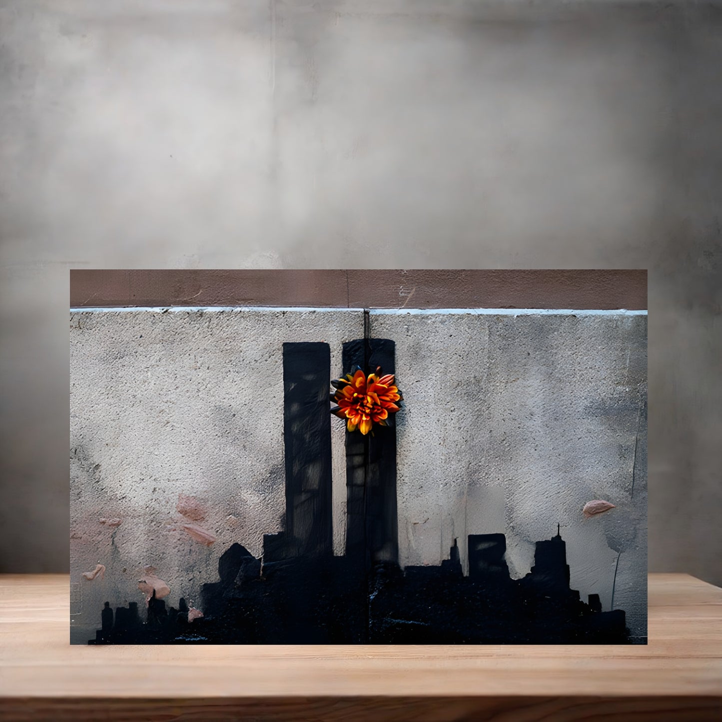 Banksy Graffiti Pop Art metal poster. Multiple sizes available. Twin Towers NYC Tribute