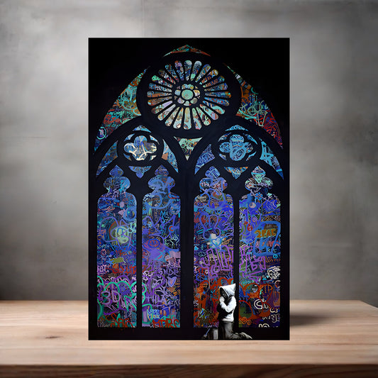 Banksy Graffiti Pop Art metal poster. Multiple sizes available. Urban Cathedral