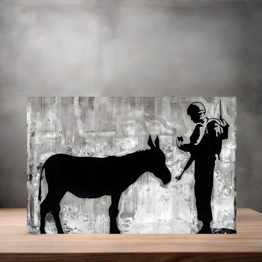 Banksy Graffiti Pop Art metal poster. Multiple sizes available. Donkey Documents