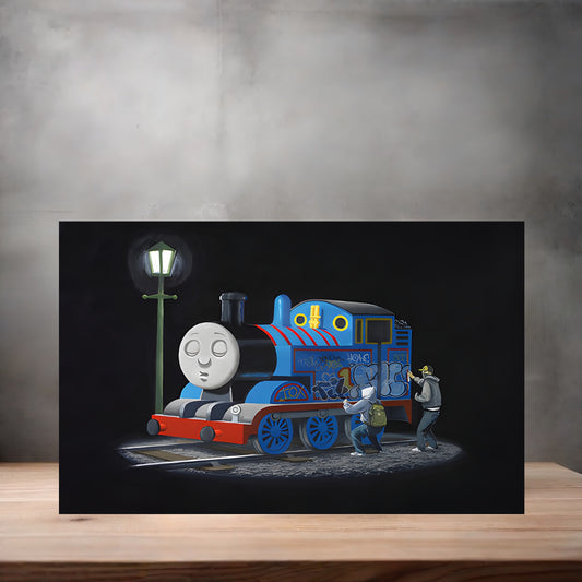 Banksy Graffiti Pop Art metal poster. Multiple sizes available. Thomas the Train