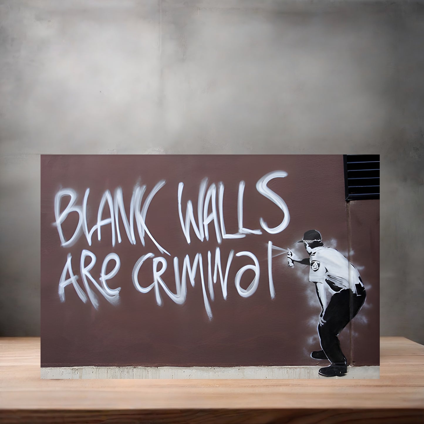 Banksy Graffiti Pop Art metal poster. Multiple sizes available. Blank Walls are Criminal