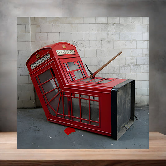 Banksy Graffiti Pop Art metal poster. Multiple sizes available. Death of a Phone Booth