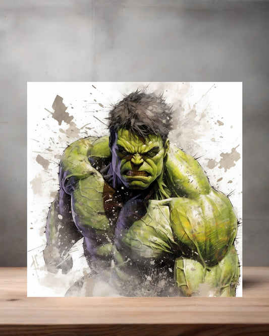 Marvel Superhero Watercolor Art metal poster. Multiple sizes available. Incredible Hulk