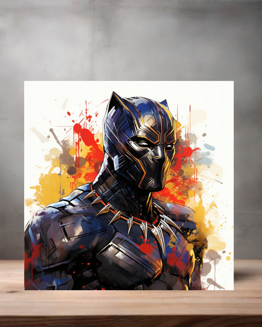 Marvel Superhero Watercolor Art metal poster. Multiple sizes available. Black Panther