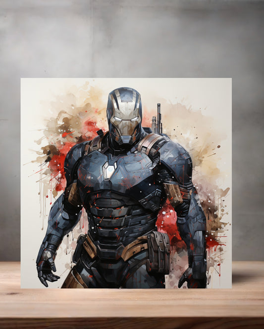 Marvel Superhero Watercolor Art metal poster. Multiple sizes available. War Machine