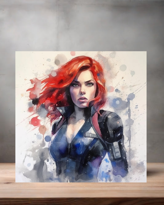 Marvel Superhero Watercolor Art metal poster. Multiple sizes available. Black Widow