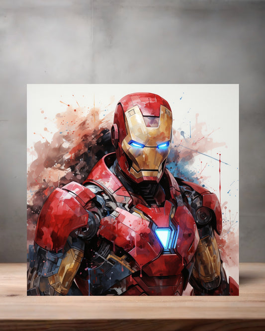 Marvel Superhero Watercolor Art metal poster. Multiple sizes available. Iron Man