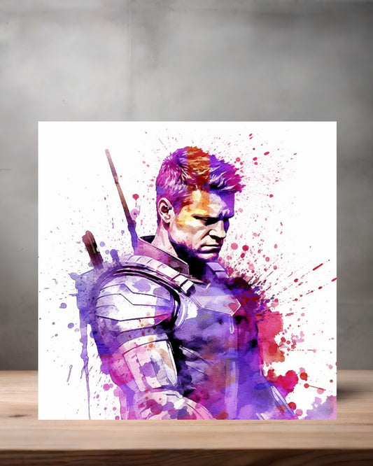 Marvel Superhero Watercolor Art metal poster. Multiple sizes available. Hawkeye