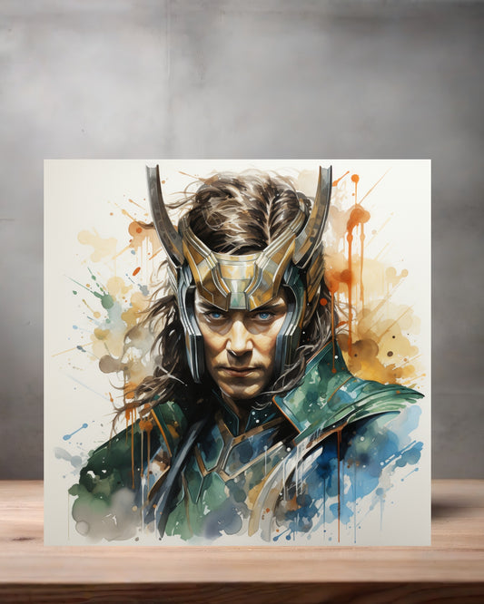 Marvel Superhero Watercolor Art metal poster. Multiple sizes available. Loki