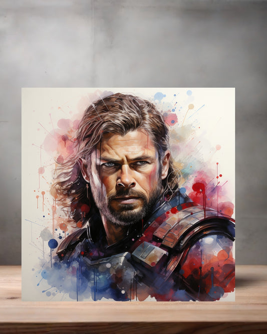 Marvel Superhero Watercolor Art metal poster. Multiple sizes available. Thor
