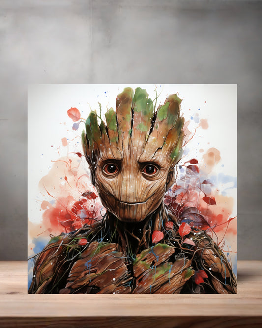 Marvel Superhero Watercolor Art metal poster. Multiple sizes available. Groot