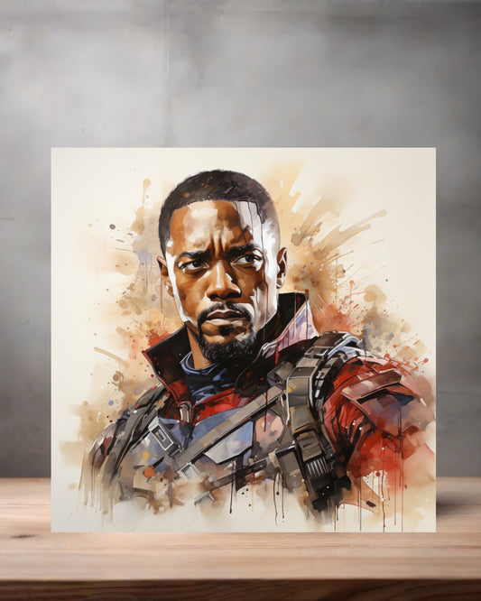 Marvel Superhero Watercolor Art metal poster. Multiple sizes available. Falcon