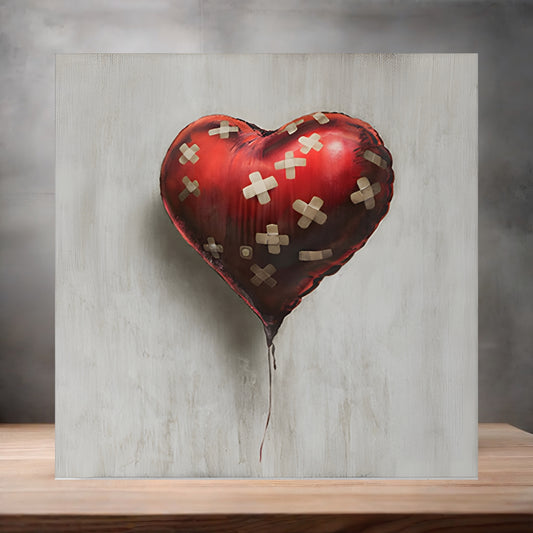 Banksy Graffiti Pop Art metal poster. Multiple sizes available. Bandaged Heart