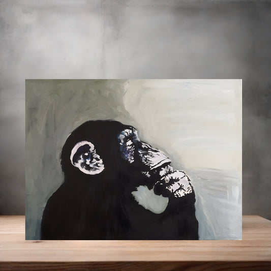 Banksy Graffiti Pop Art metal poster. Multiple sizes available. The Thinker Monkey