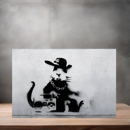 Banksy Graffiti Pop Art metal poster. Multiple sizes available. Gangsta Rat