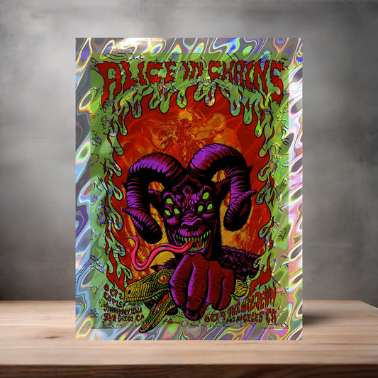 Alice in Chains concert poster on aluminum print. Multiple sizes available. A 1