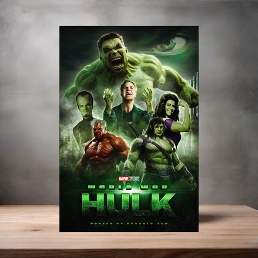 Marvel Studios metal movie poster multiple size options. World War Hulk