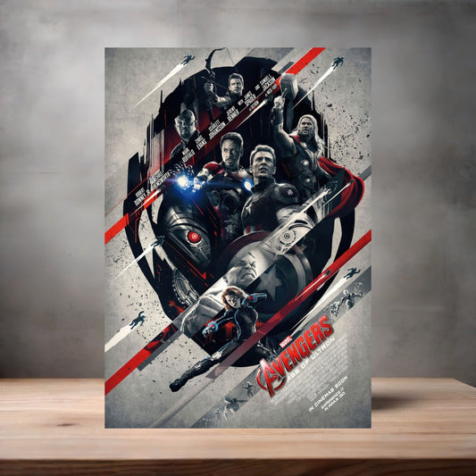 Marvel Studios metal movie poster multiple size options. Avengers Age of Ultron version 2