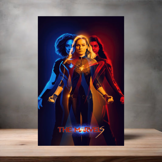 Marvel Studios metal movie poster multiple size options. The Marvels