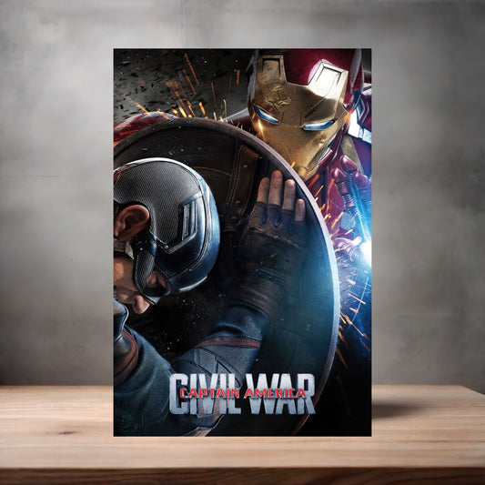 Marvel Studios metal movie poster multiple size options. Captain America Civil War