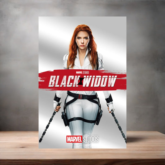 Marvel Studios metal movie poster multiple size options. Black Widow version 2