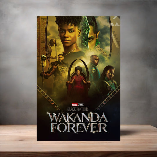Marvel Studios metal movie poster multiple size options. Wakanda Forever