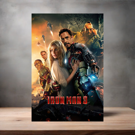 Marvel Studios metal movie poster multiple size options. Iron Man 3