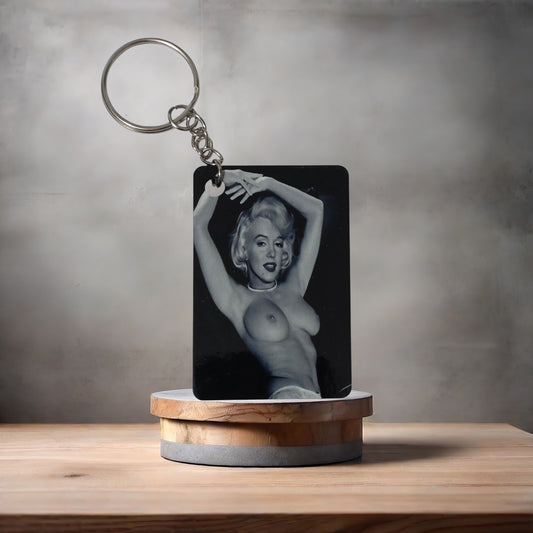 Nude Marilyn Monroe keychain. C