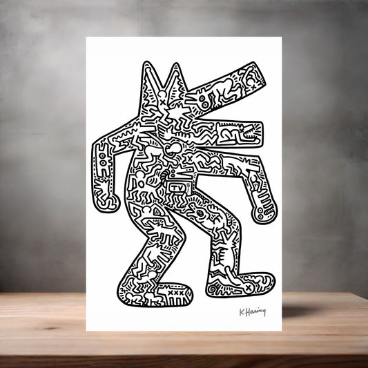 Keith Haring Pop Art metal poster. Multiple sizes available. Dog