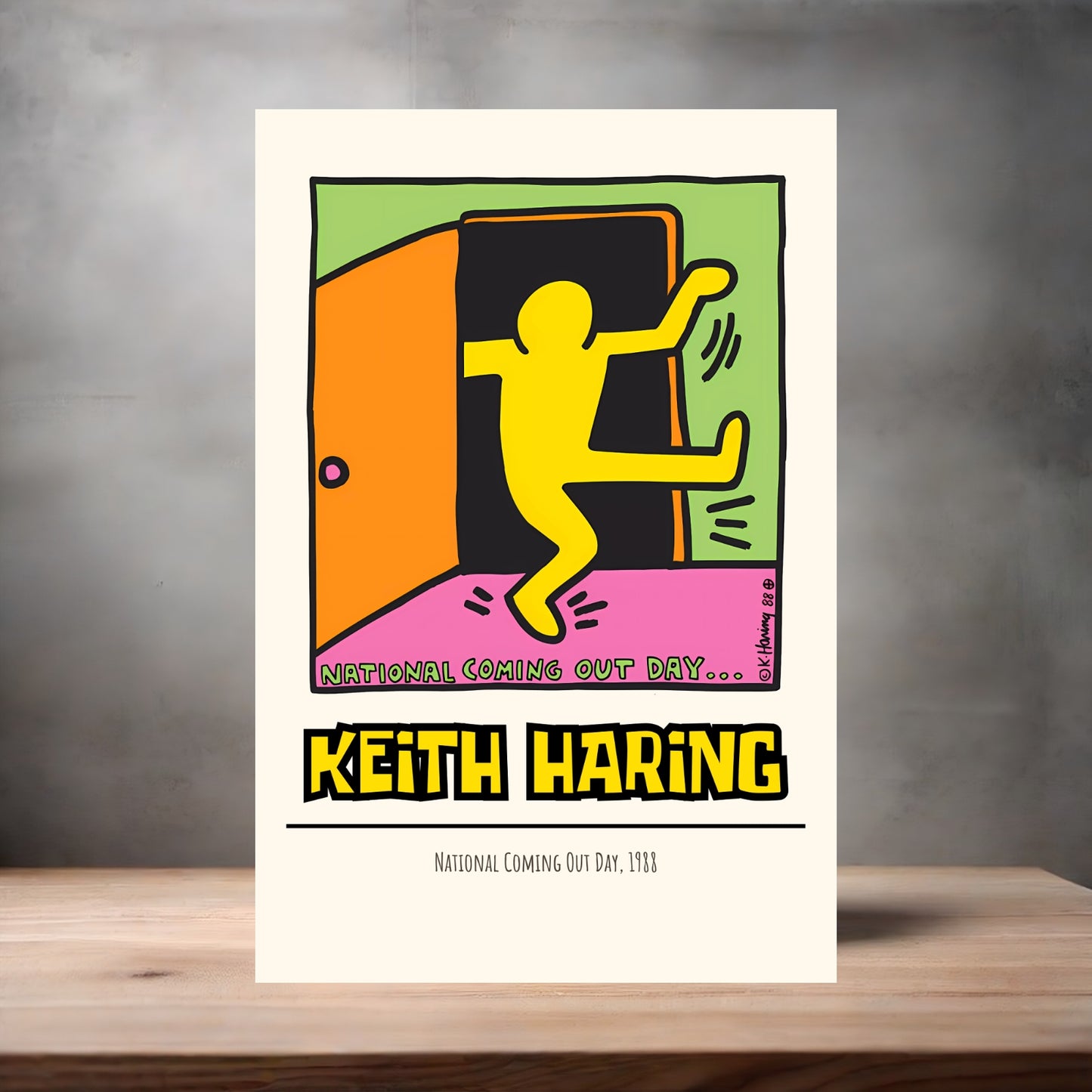 Keith Haring Pop Art metal poster. Multiple sizes available. National Coming Out Day