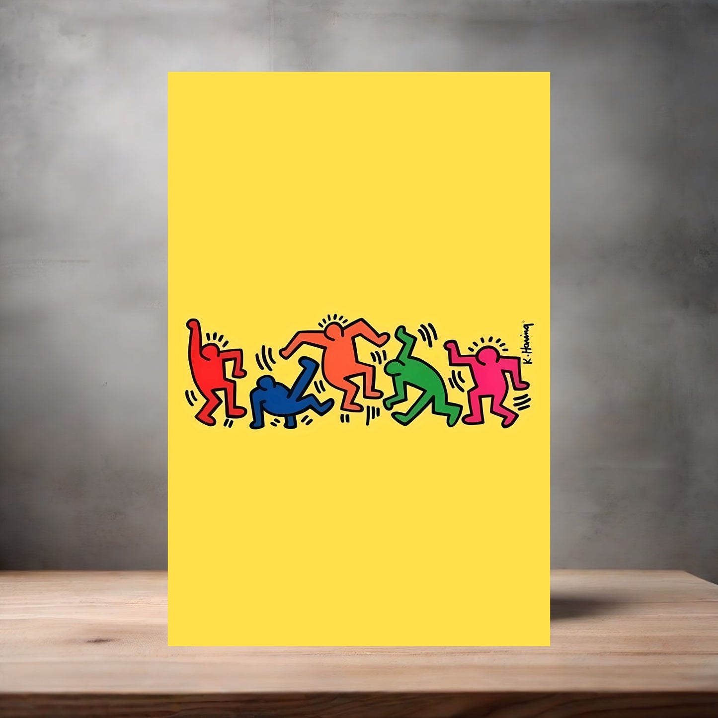 Keith Haring Pop Art metal poster. Multiple sizes available. Dancing